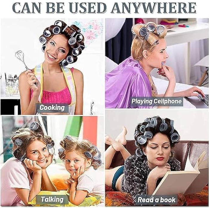 2 PCS Hair Rollers Snap-On Self Grip Curlers – No Heat Hair Styling Rollers for Curling & Adding Volume – DIY Hairdressing Curlers for Short & Long Hair – Easy to Use Salon Tools for Women & Girls - Image 5
